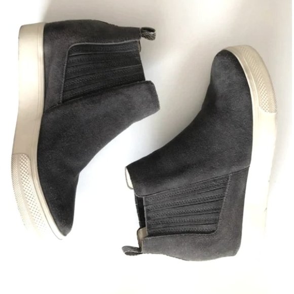 Dolce Vita Shoes - Dolce Vita - Wylee Slip On Wedge Chelsea Bootie Sneakers - Size 7.5 (Grey Suede)